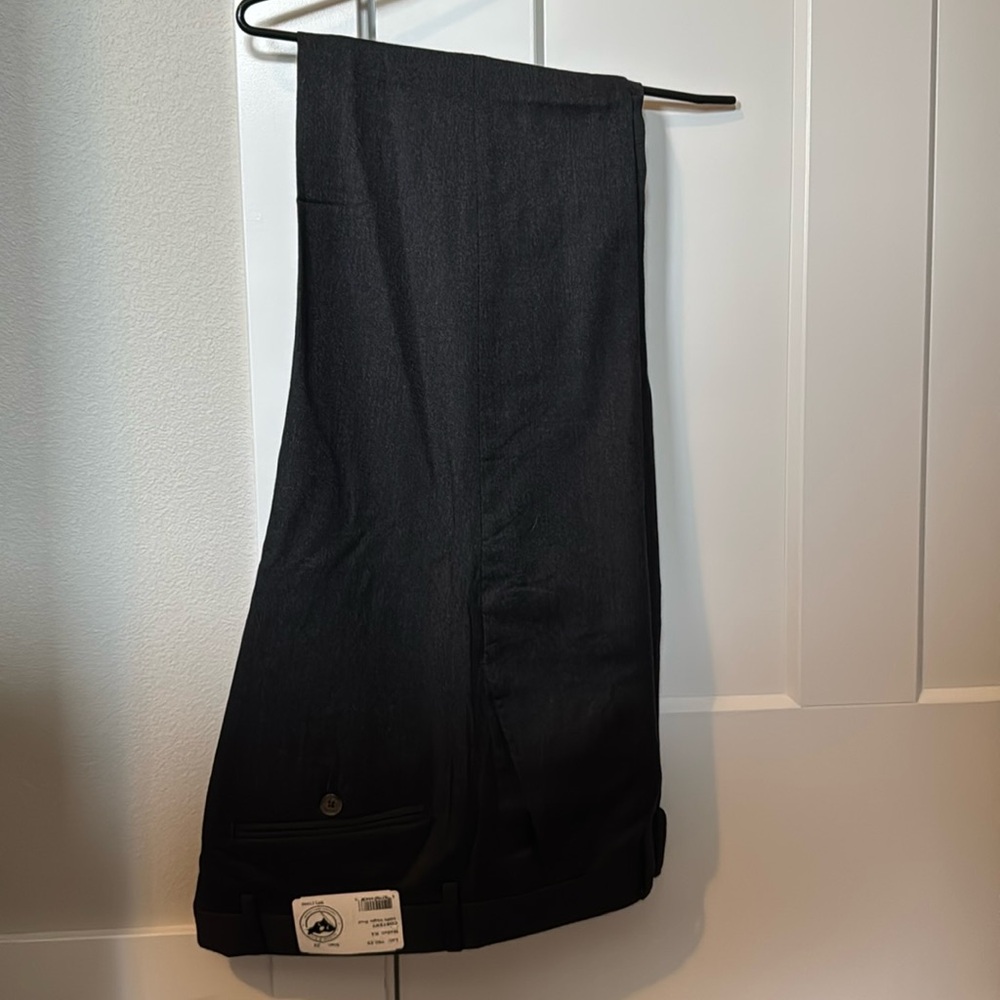 Charcoal Wool Flannel Dress Pant